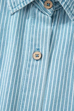 image-Sky Blue Stripe Short Sleeve Button Up Shirt