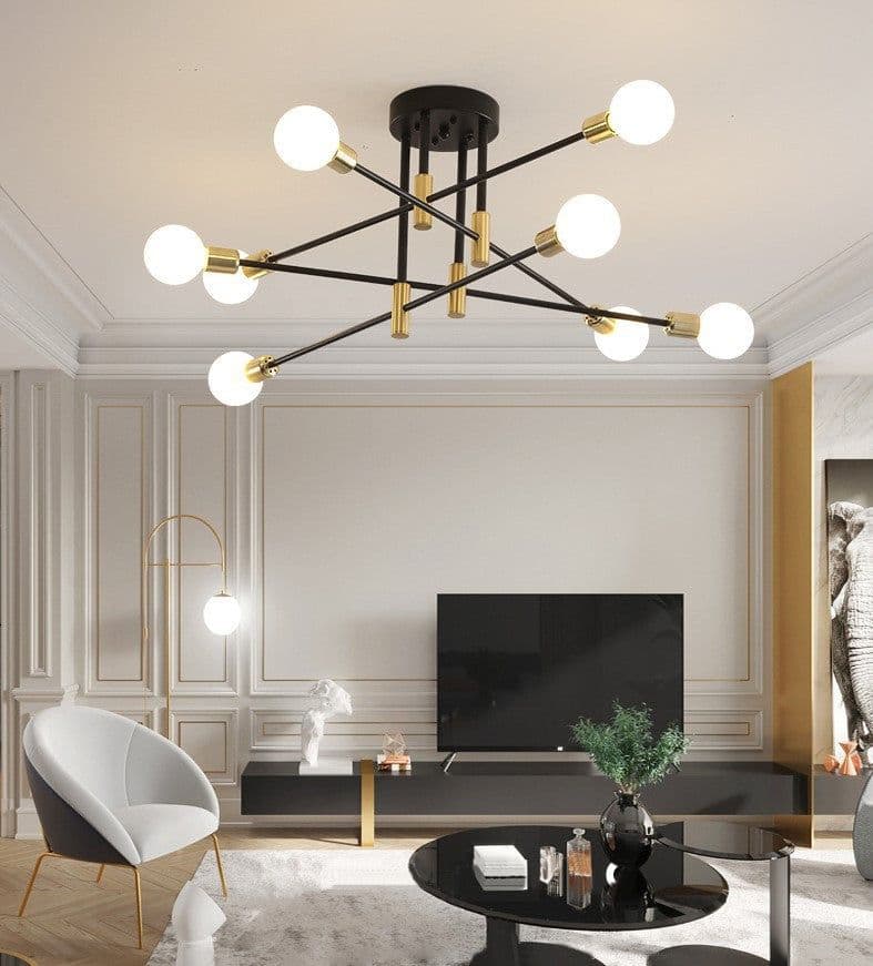 image-Cross-border Nordic Light Luxury Lighting Modern Living Room Ceiling Lamp Personality Iron Art Bedroom Dining Lamps LED Bedroom Lamps