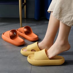 image-Hotel new sandals for women in summer outdoor wear shit-feeling bathroom slippers eva thick-soled home slippers for men in summer