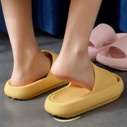 image-Hotel new sandals for women in summer outdoor wear shit-feeling bathroom slippers eva thick-soled home slippers for men in summer