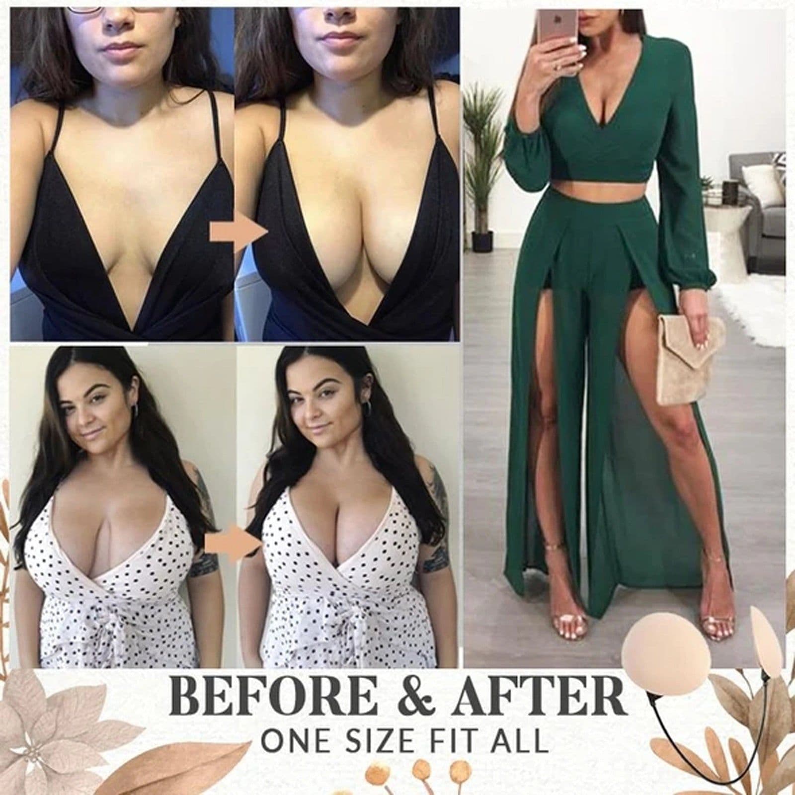 image-Frontless Bra Shaped Chest Sticker Adjustable Thin Silicone Anti-bump Solid Nipple Sticker Beautiful Shaped Chest Sticker