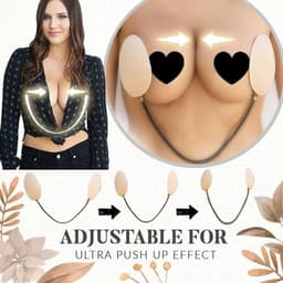 image-Frontless Bra Shaped Chest Sticker Adjustable Thin Silicone Anti-bump Solid Nipple Sticker Beautiful Shaped Chest Sticker