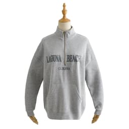 image-BM style student pullover sweater women loose lapel zipper letter embroidery coat autumn and winter college style jacket