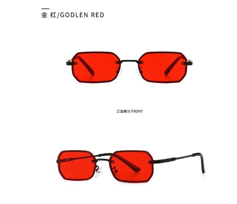 image-Cross-border foreign trade new style modern retro square frame narrow sunglasses INS wind street beat big-name sunglasses 2224