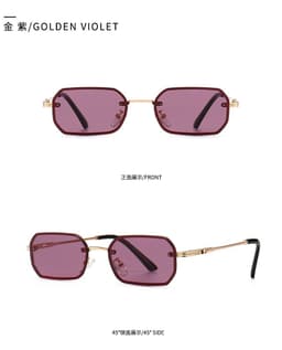 image-Cross-border foreign trade new style modern retro square frame narrow sunglasses INS wind street beat big-name sunglasses 2224