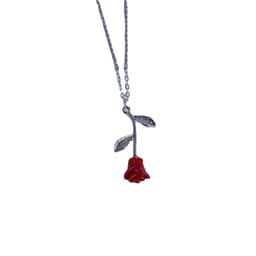 image-European and American new jewelry creative drop red rose pendant necklace for girlfriend Valentine's Day gift