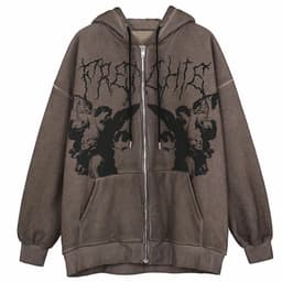 image-2021 European and American new style hoodie sweater women loose street sports zipper cardigan y2k jacket women