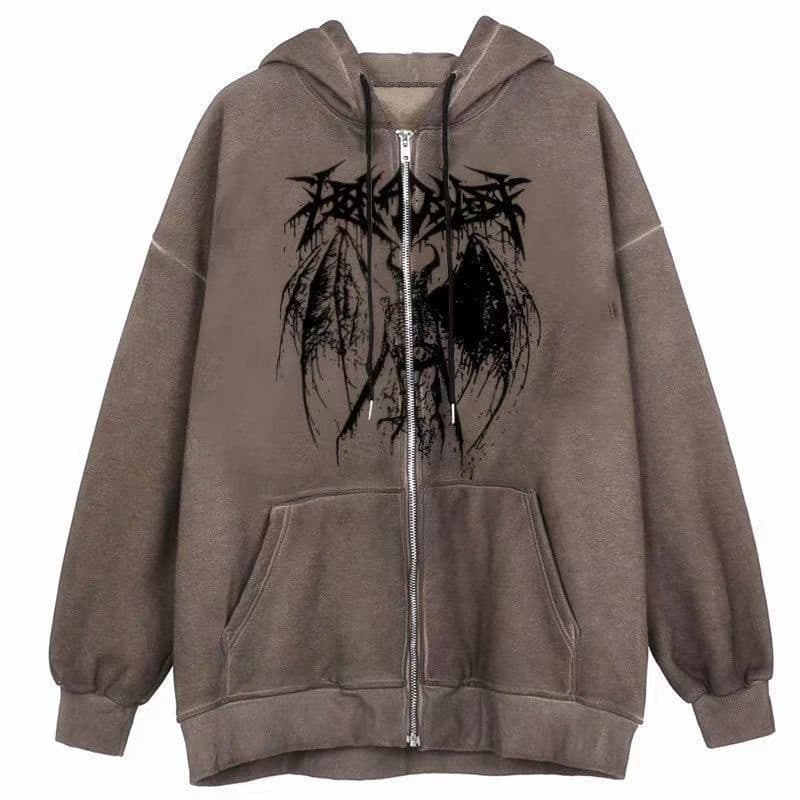 image-2021 European and American new style hoodie sweater women loose street sports zipper cardigan y2k jacket women