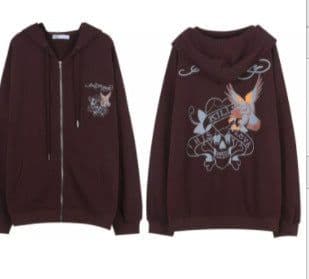 image-2021 European and American new style hoodie sweater women loose street sports zipper cardigan y2k jacket women