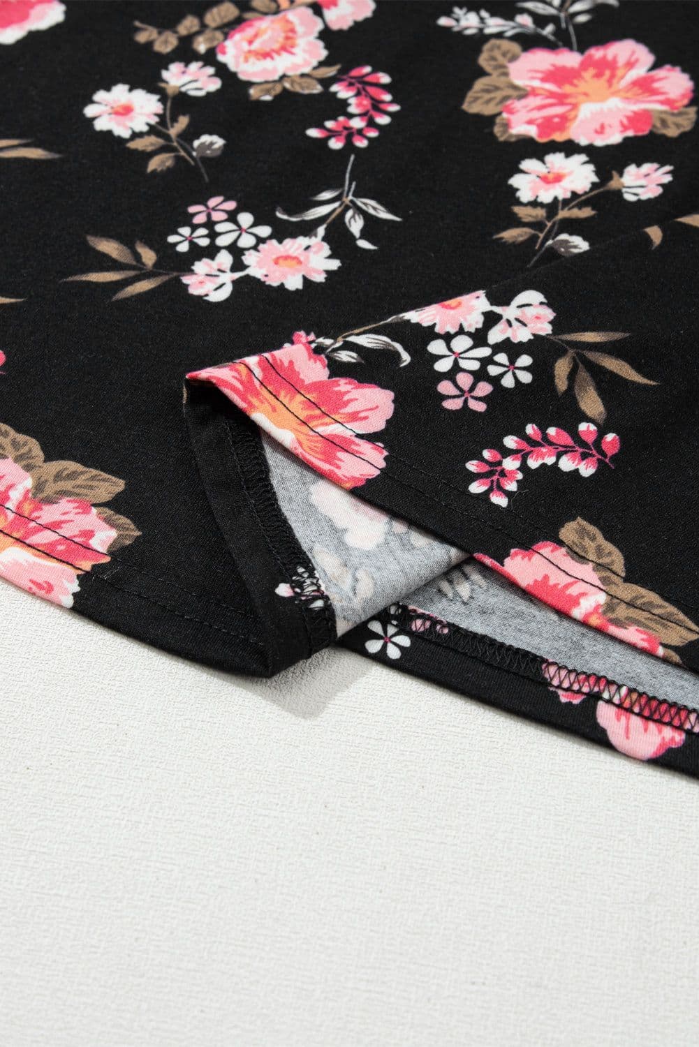 image-Black Floral Spaghetti Straps Strappy Back Tank Top