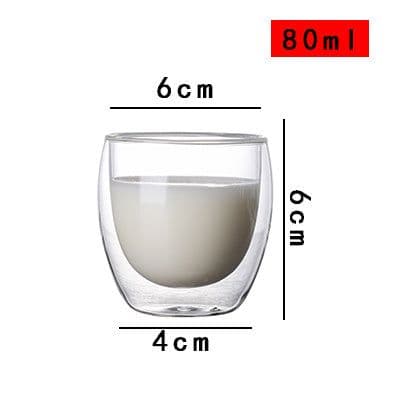 image-Household Double Layer Transparent Glass Water Cup