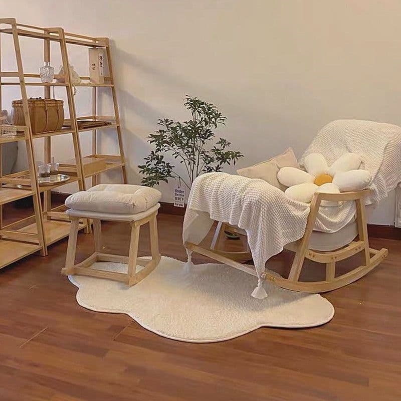 image-Nordic ins carpet Korean cute white cloud mat plush children's room bedroom bedside mat photo props