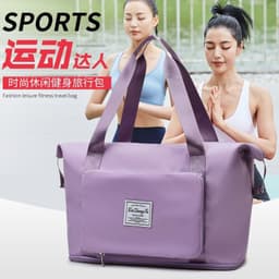 image-2021 new folding travel trolley bag dry and wet separation sports yoga gym bag outdoor travel storage bag