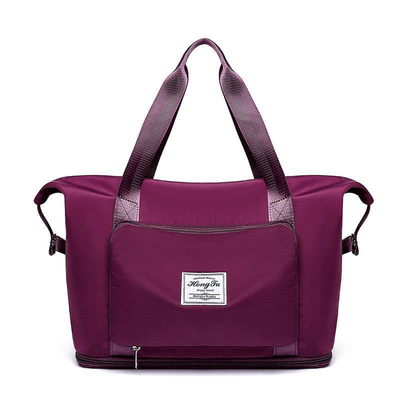image-2021 new folding travel trolley bag dry and wet separation sports yoga gym bag outdoor travel storage bag