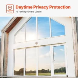 image-VEVOR Window Privacy Film, One Way Window Tint, Privacy Mirror Reflective Film, Sun Blocking Heat Control Glass, Self-Adhesive, See out Not in Window Film for Home and Office, Silver, 36 in x 49.3 ft
