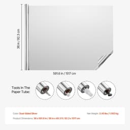 image-VEVOR Window Privacy Film, One Way Window Tint, Privacy Mirror Reflective Film, Sun Blocking Heat Control Glass, Self-Adhesive, See out Not in Window Film for Home and Office, Silver, 36 in x 49.3 ft