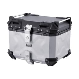 image-VEVOR Motorcycle Top Case, Universal Aluminum Alloy Motorbike Tail Box with Leather Lining, 45L Waterproof Detachable Motorcycle Top Box with Lock & Back Cushion, Fit for 99% of Motorcycle Frames