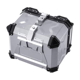 image-VEVOR Motorcycle Top Case, Universal Aluminum Alloy Motorbike Tail Box with Leather Lining, 45L Waterproof Detachable Motorcycle Top Box with Lock & Back Cushion, Fit for 99% of Motorcycle Frames