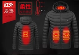 image-Heating cotton-padded clothes men's USB charging smart electric heating clothes to keep warm cotton-containing hooded jacket cross-border hot-selling cotton-padded clothes