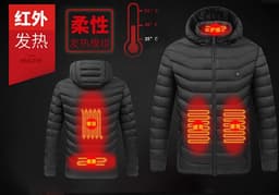 image-Heating cotton-padded clothes men's USB charging smart electric heating clothes to keep warm cotton-containing hooded jacket cross-border hot-selling cotton-padded clothes
