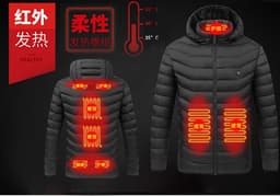 image-Heating cotton-padded clothes men's USB charging smart electric heating clothes to keep warm cotton-containing hooded jacket cross-border hot-selling cotton-padded clothes