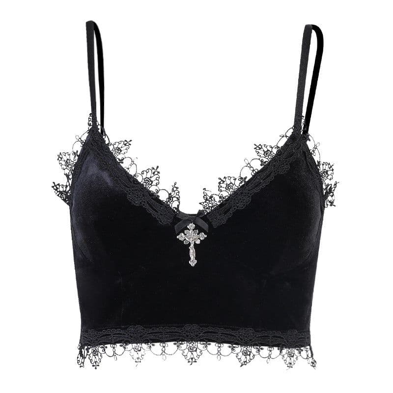 image-23634a dark Korean velvet small sling new beautiful back summer lace wrap chest vest underwear female tube top