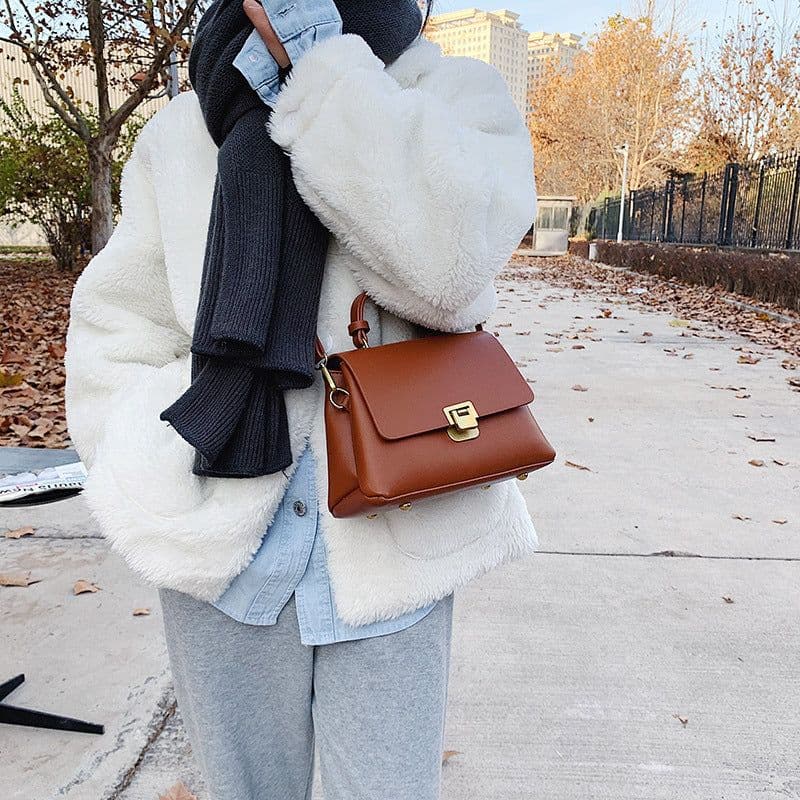 image-Handbag bag female 2020 new trendy autumn and winter messenger bag simple tote bag female large capacity female bag single shoulder big bag