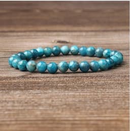 image-Natural Blue Apatite Bracelets Are Suitable For Men And Women To Wear Elastic Beaded Jewelry