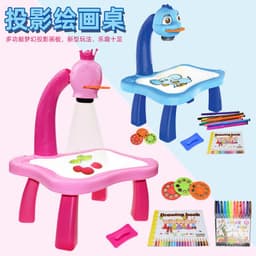 image-Children's intelligent projection painting toy, writing and drawing board, children's multi-function writing board, light and music projection table