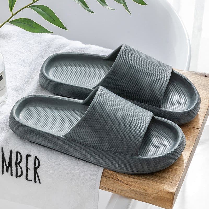 image-2021 new thick-soled sandals and slippers to increase the sense of stepping on shit, summer home bathroom bathing household female couple male non-slip