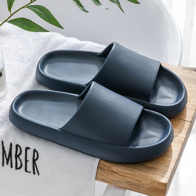 image-2021 new thick-soled sandals and slippers to increase the sense of stepping on shit, summer home bathroom bathing household female couple male non-slip