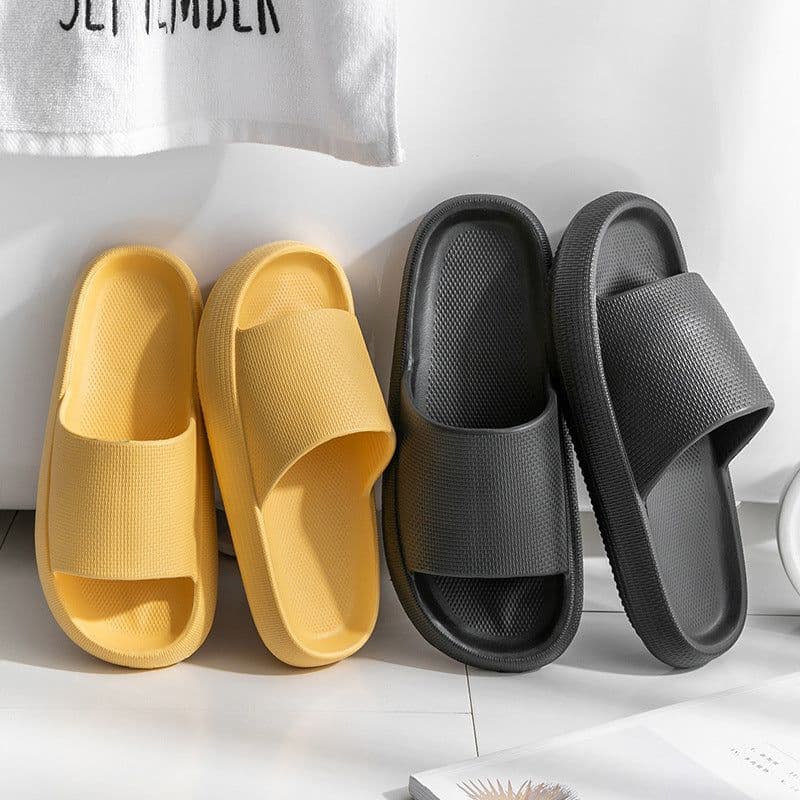 image-2021 new thick-soled sandals and slippers to increase the sense of stepping on shit, summer home bathroom bathing household female couple male non-slip