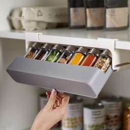 image-Home Kitchen Self-adhesive Wall-mounted Under-Shelf Spice Organizer Spice Bottle Storage Rack Kitchen Supplies Storage In Stock