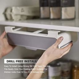 image-Home Kitchen Self-adhesive Wall-mounted Under-Shelf Spice Organizer Spice Bottle Storage Rack Kitchen Supplies Storage In Stock
