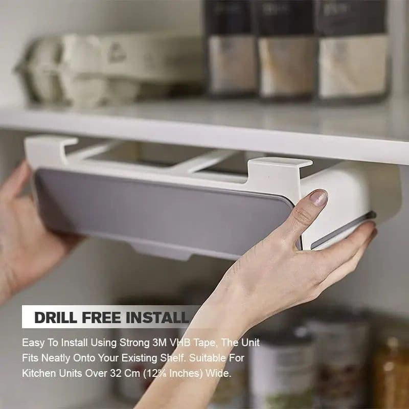 image-Home Kitchen Self-adhesive Wall-mounted Under-Shelf Spice Organizer Spice Bottle Storage Rack Kitchen Supplies Storage In Stock