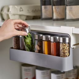 image-Home Kitchen Self-adhesive Wall-mounted Under-Shelf Spice Organizer Spice Bottle Storage Rack Kitchen Supplies Storage In Stock