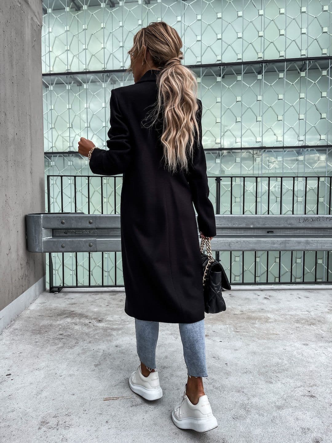 image-2021 Independent Station Wish Amazon Hot Autumn and Winter Long Suit Collar Woolen Coat Overcoat Female 88612