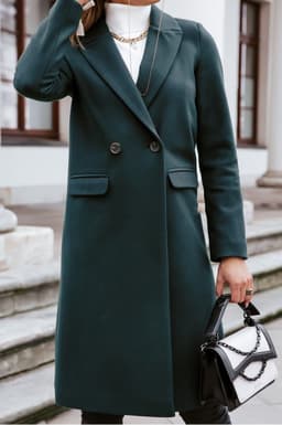 image-2021 Independent Station Wish Amazon Hot Autumn and Winter Long Suit Collar Woolen Coat Overcoat Female 88612