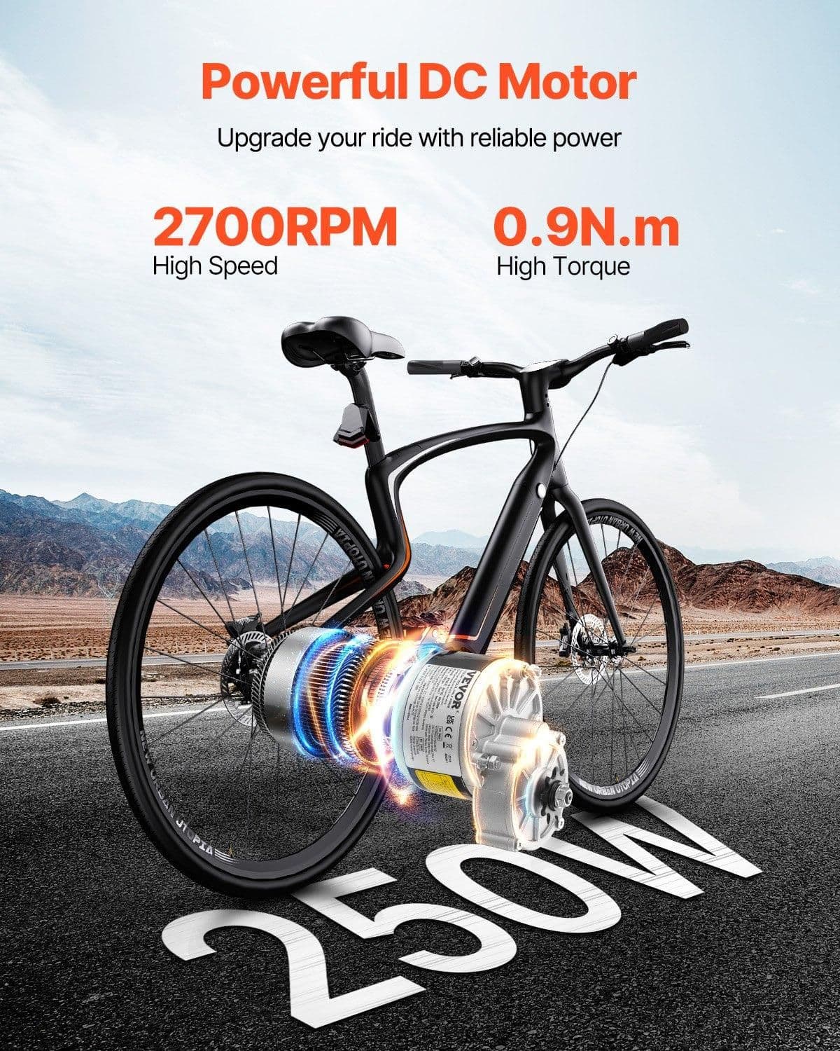 image-VEVOR 250W Electric Powerful DC Motor Kit - 24V 2700rpm Brushed Motor with Upgraded Speed Controller, Throttle Grip Kit for Go Karts E-Bike Motorcycle Scooter