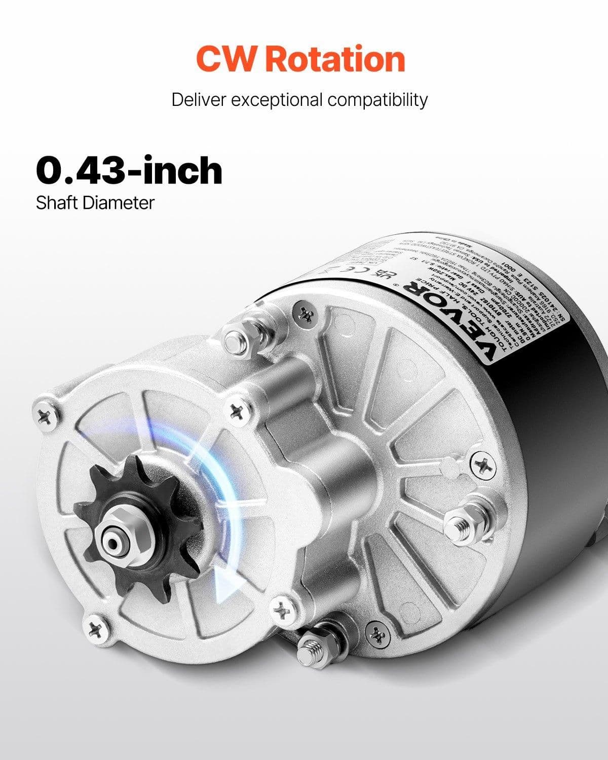 image-VEVOR 250W Electric Powerful DC Motor Kit - 24V 2700rpm Brushed Motor with Upgraded Speed Controller, Throttle Grip Kit for Go Karts E-Bike Motorcycle Scooter