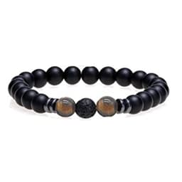 image-Cross-border explosive accessories 8mm frosted black volcanic stone amber stone weathered stone female energy yoga bracelet wholesale