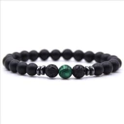 image-Cross-border explosive accessories 8mm frosted black volcanic stone amber stone weathered stone female energy yoga bracelet wholesale