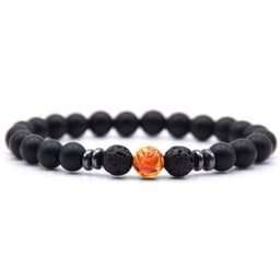 image-Cross-border explosive accessories 8mm frosted black volcanic stone amber stone weathered stone female energy yoga bracelet wholesale