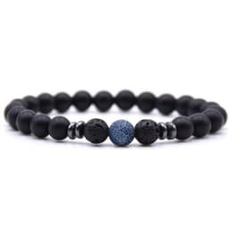 image-Cross-border explosive accessories 8mm frosted black volcanic stone amber stone weathered stone female energy yoga bracelet wholesale