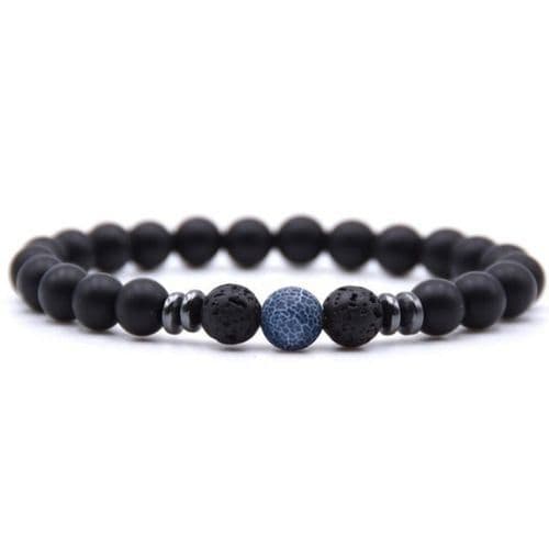 image-Cross-border explosive accessories 8mm frosted black volcanic stone amber stone weathered stone female energy yoga bracelet wholesale