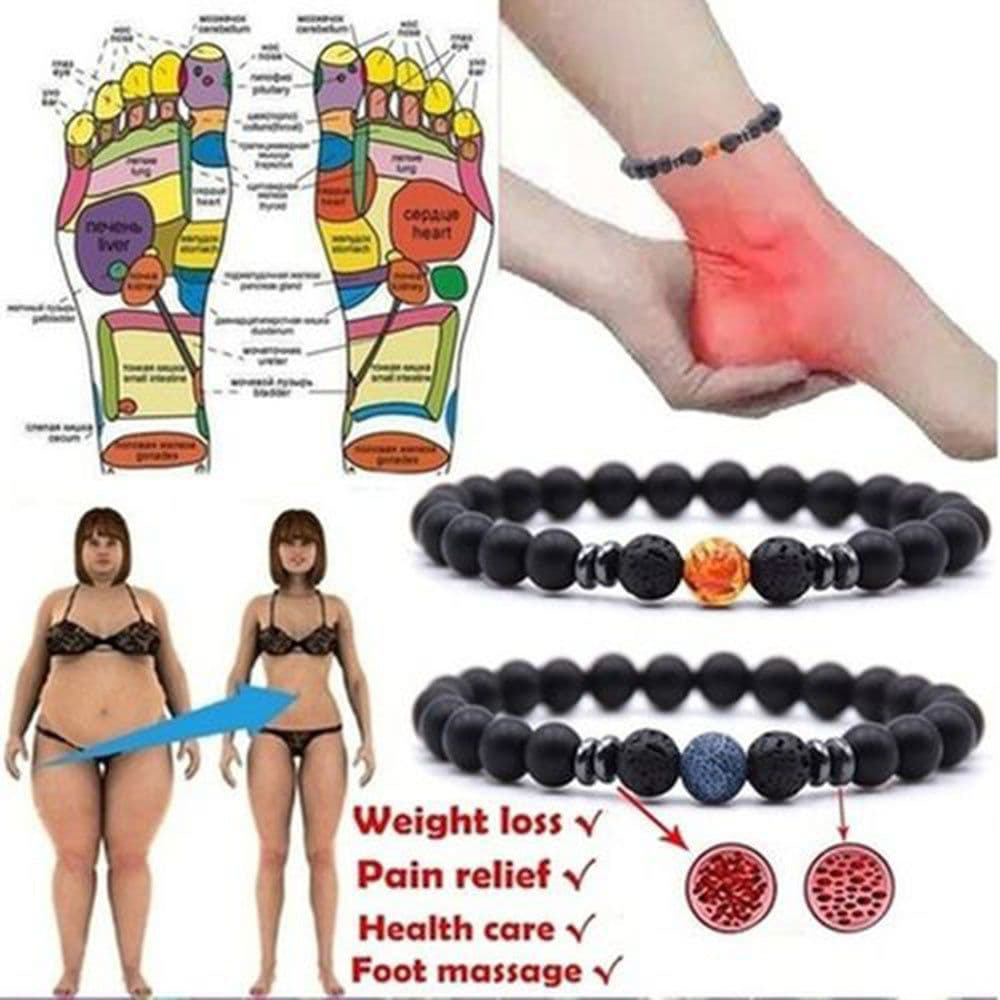 image-Cross-border explosive accessories 8mm frosted black volcanic stone amber stone weathered stone female energy yoga bracelet wholesale