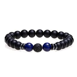 image-Cross-border explosive accessories 8mm frosted black volcanic stone amber stone weathered stone female energy yoga bracelet wholesale