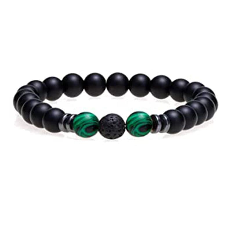 image-Cross-border explosive accessories 8mm frosted black volcanic stone amber stone weathered stone female energy yoga bracelet wholesale