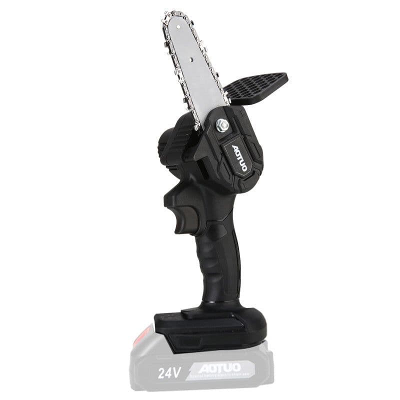 image-4 inch small rechargeable lithium electric saw, garden logging and trimming electric saw, lithium electric chain saw, mini electric saw