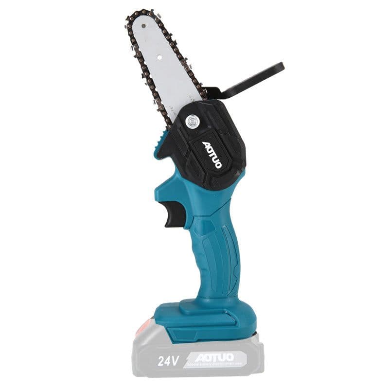 image-4 inch small rechargeable lithium electric saw, garden logging and trimming electric saw, lithium electric chain saw, mini electric saw